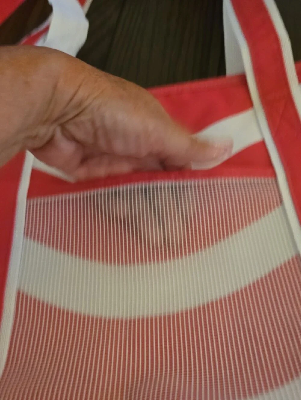 Pink and White Striped Women's Tote Bag - Beach-Ready Shoulder Bag, NWT.